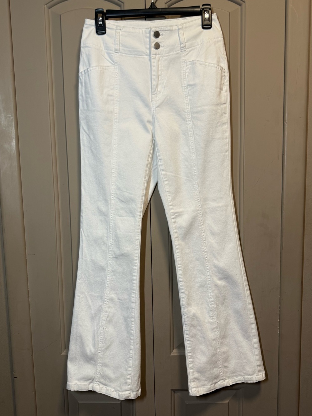 Tinseltown White Stretch Boot-Cut Flare Pants